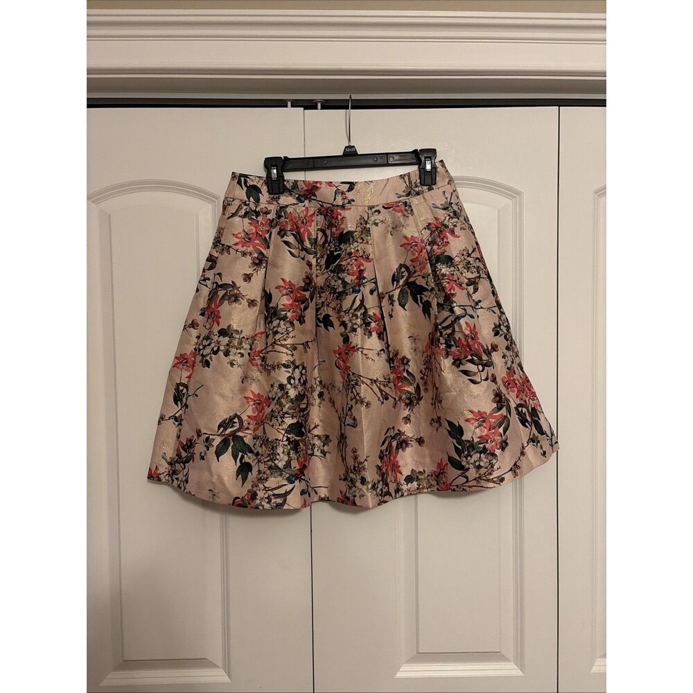 Ted Baker London Clarbel Blossom Jacquard Skirt Pink TB Size 3 US Size 8